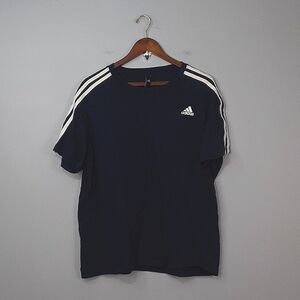 Adidas Black White Stripe Classic T-Shirt